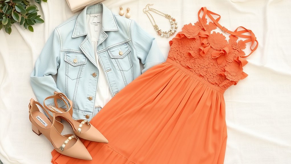 akcesoria do brzoskwiniowej sukienki