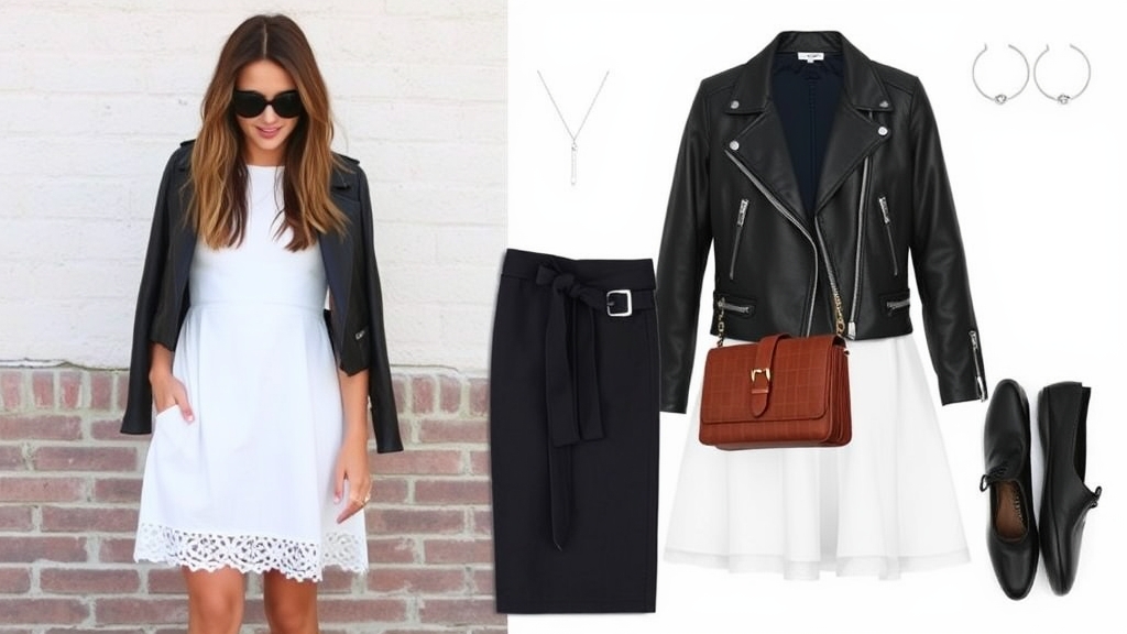 stylowa skórzana kurtka kontrastowa