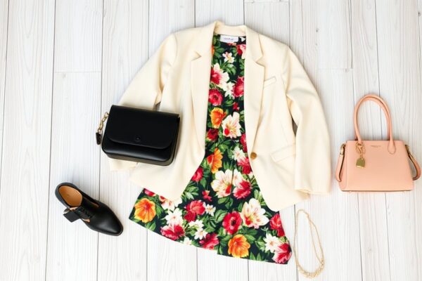 sukienka kwiatowa z żakietem