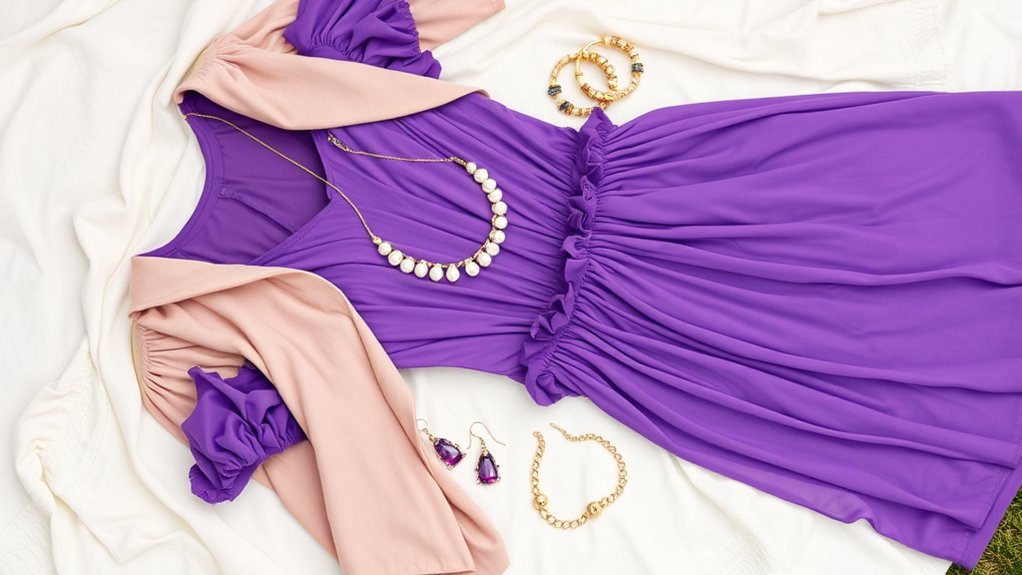 biżuteria do fioletowej sukienki