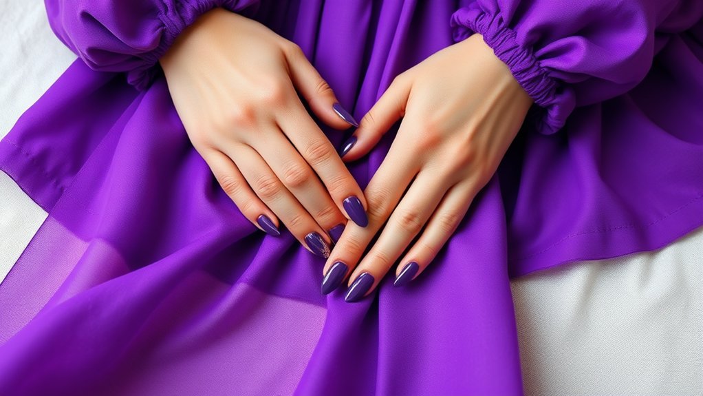 stylowy manicure w kolorze fioletowym