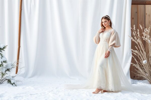 wybór sukni ślubnej na zimę