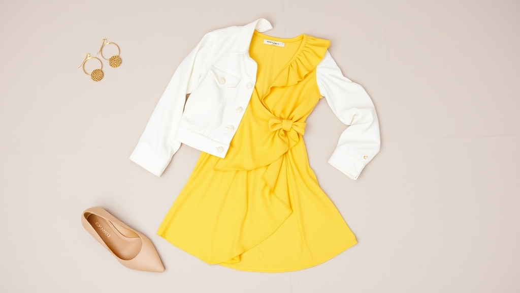 kombinacje wzorów żółtej sukienki