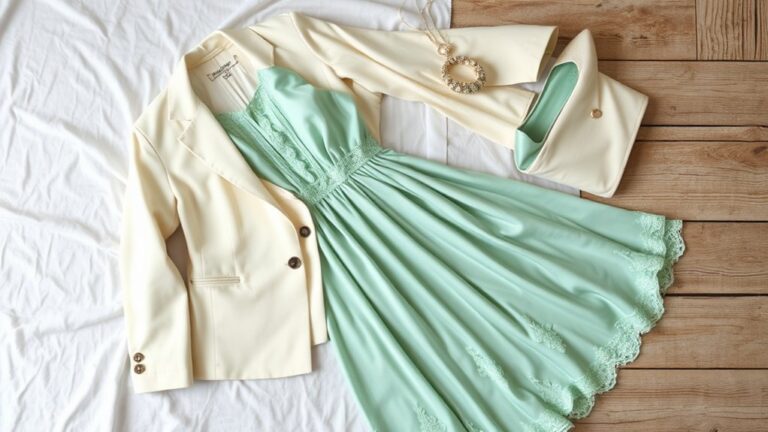 miętowa sukienka elegancka kurtka